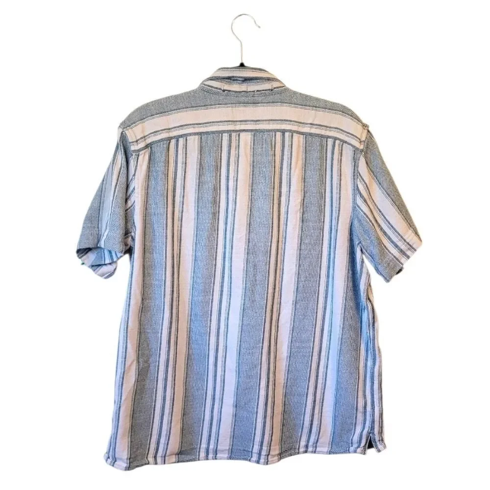 Banana Republic Men's Blue And White Stripe Standard Fit Button Up Shirt Size L